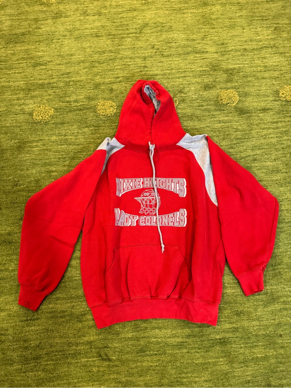 Vintage Dixie Heights Lady Colonels Hoodie Red Gray BasketBall XL Collegiate VNT